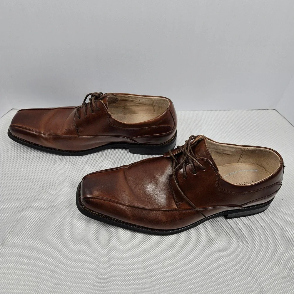 Florsheim Alav Brown Leather Bicycle Toe Derby Shoes Mens 12 D‎ 11256-200